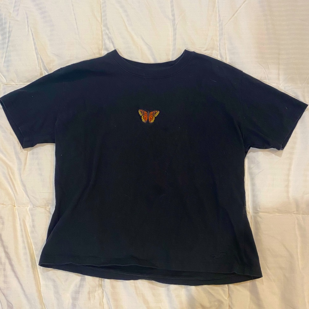 Black butterfly T-shirt